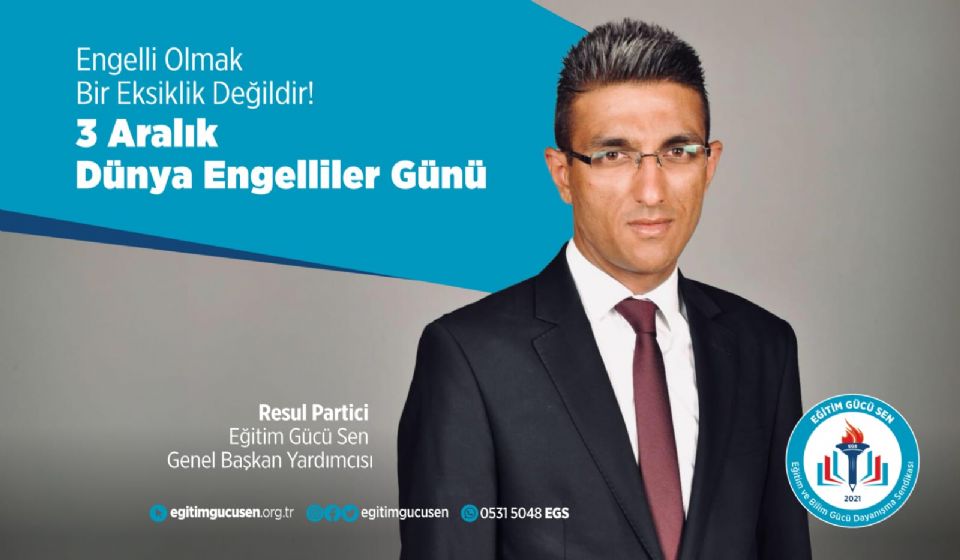 ENGELLİ OLMAK BİR EKSİKLİK DEĞİLDİR