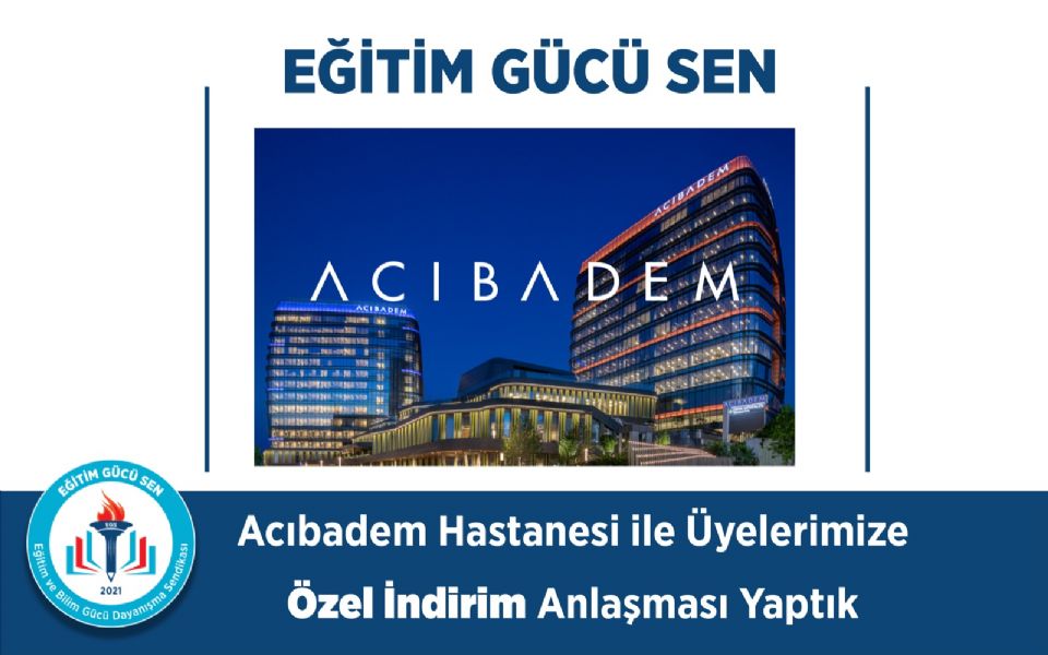 Acıbadem Hastaneleri İle Üyelerimize Özel İndirim Anlaşması Yaptık