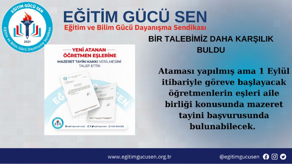 Bir Talabimiz Daha Karşılık Buldu