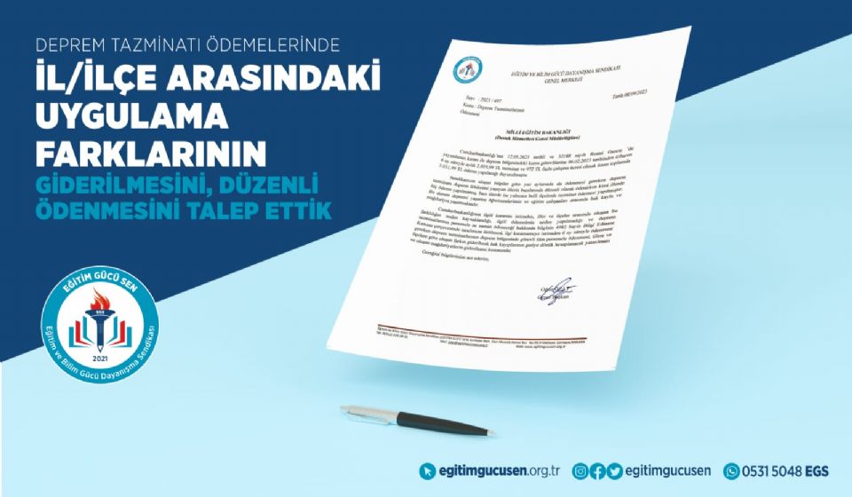 Deprem Tazminatlarının Ödenmesini Talep Ettik