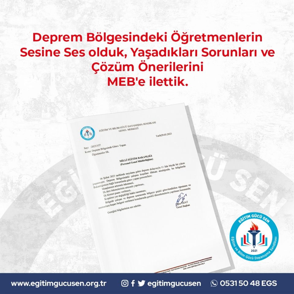 Deprem Bölgesindeki Öğretmenlerin Sesine Ses Olduk