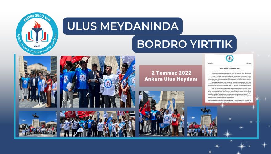 Eğitim Çalışanları Ulus'ta Bordro Yırttı