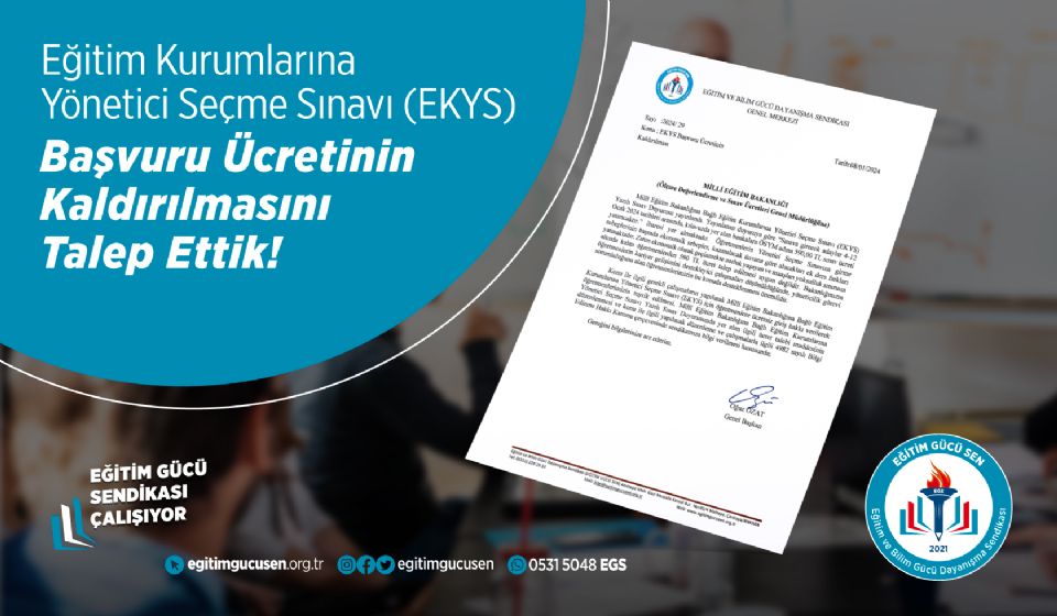 Ekys Başvuru Ücretinin Kaldırılmasını Talep Ettik