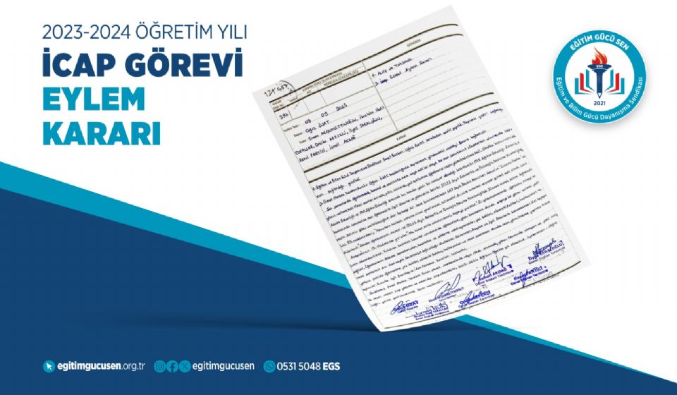 İcap Görevi Eylem Kararı 2023-2024