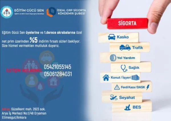 İdeal Grp Sigorta Kökdemir Şubesi İle Üyelerimize Özel İndirim Anlaşması Yaptık İdeal Grp Sigorta Kökdemir Şubesi İle Üyelerimize Özel İndirim Anlaşması Yaptık