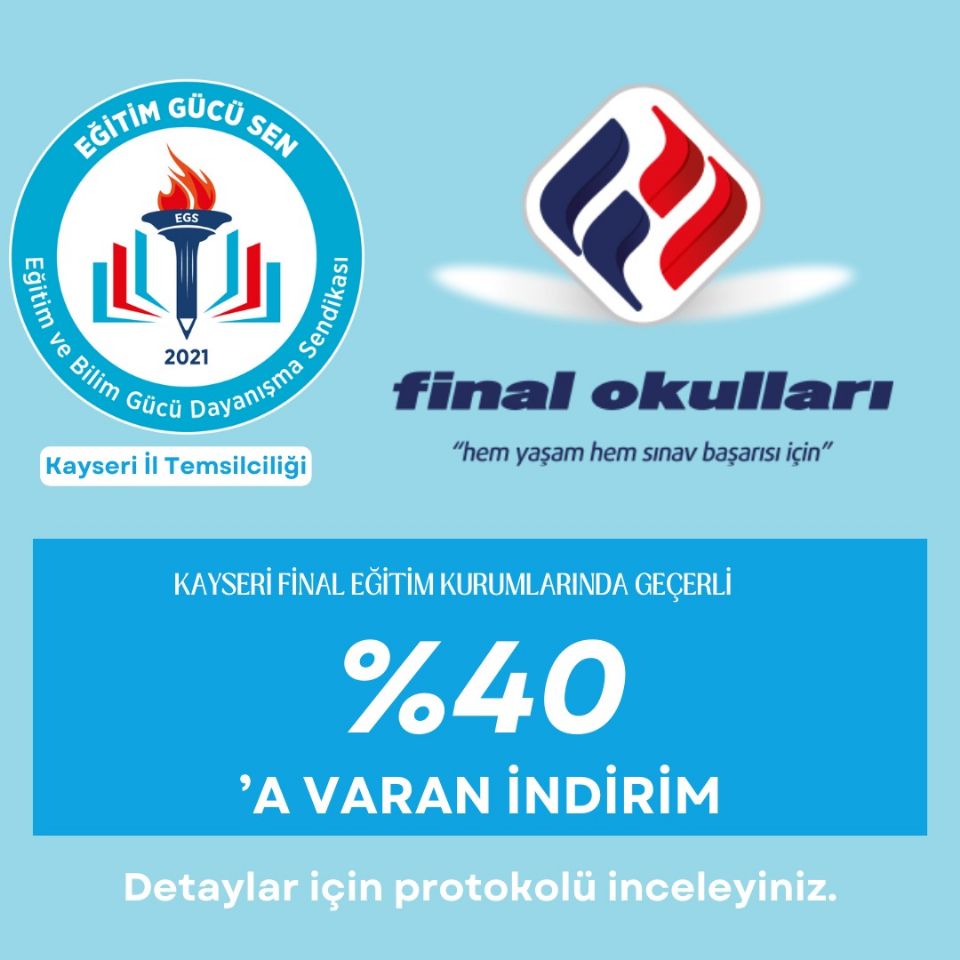 Kayseri Final Okulları İle İndim Protokolü İmzaladık