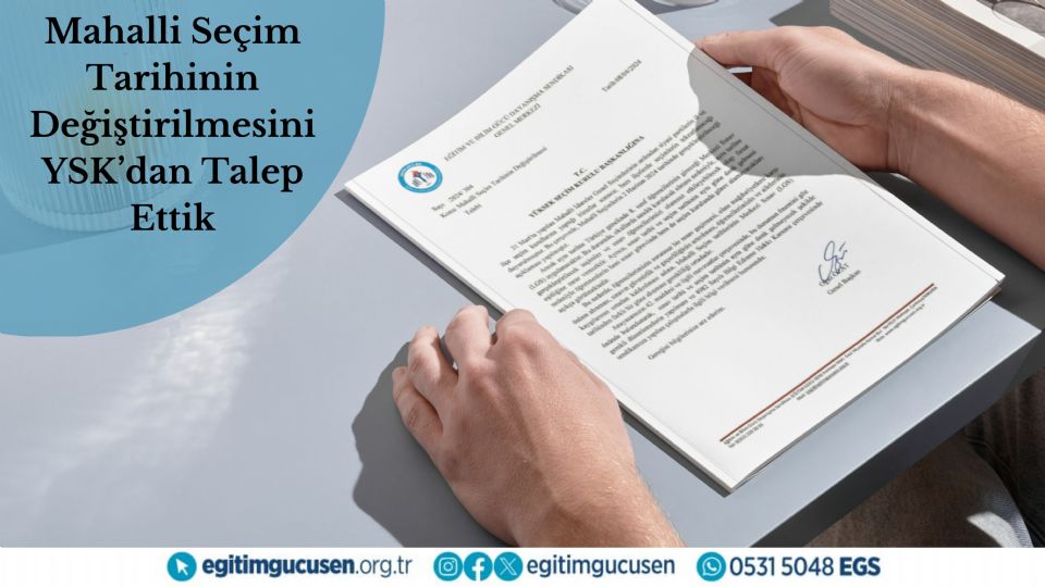 Mahalli Seçim Tarihinin Değiştirilmesini YSK’dan Talep Ettik