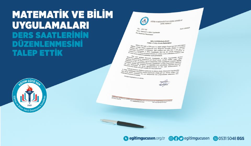 Matematik Ve Bilim Uygulamaları Ders Saatlerinin Düzenlenmesini Talep Ettik