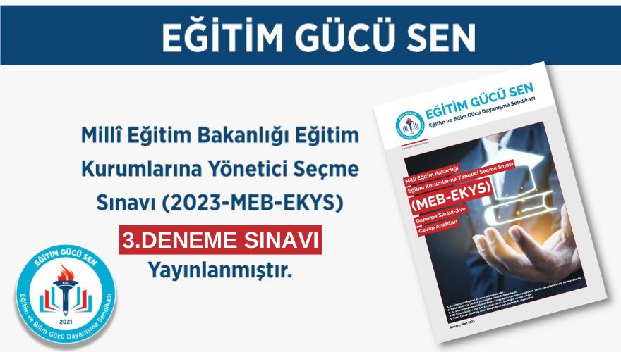 MEB-EKYS 2023 3.Deneme Sınavı Yayımlandı