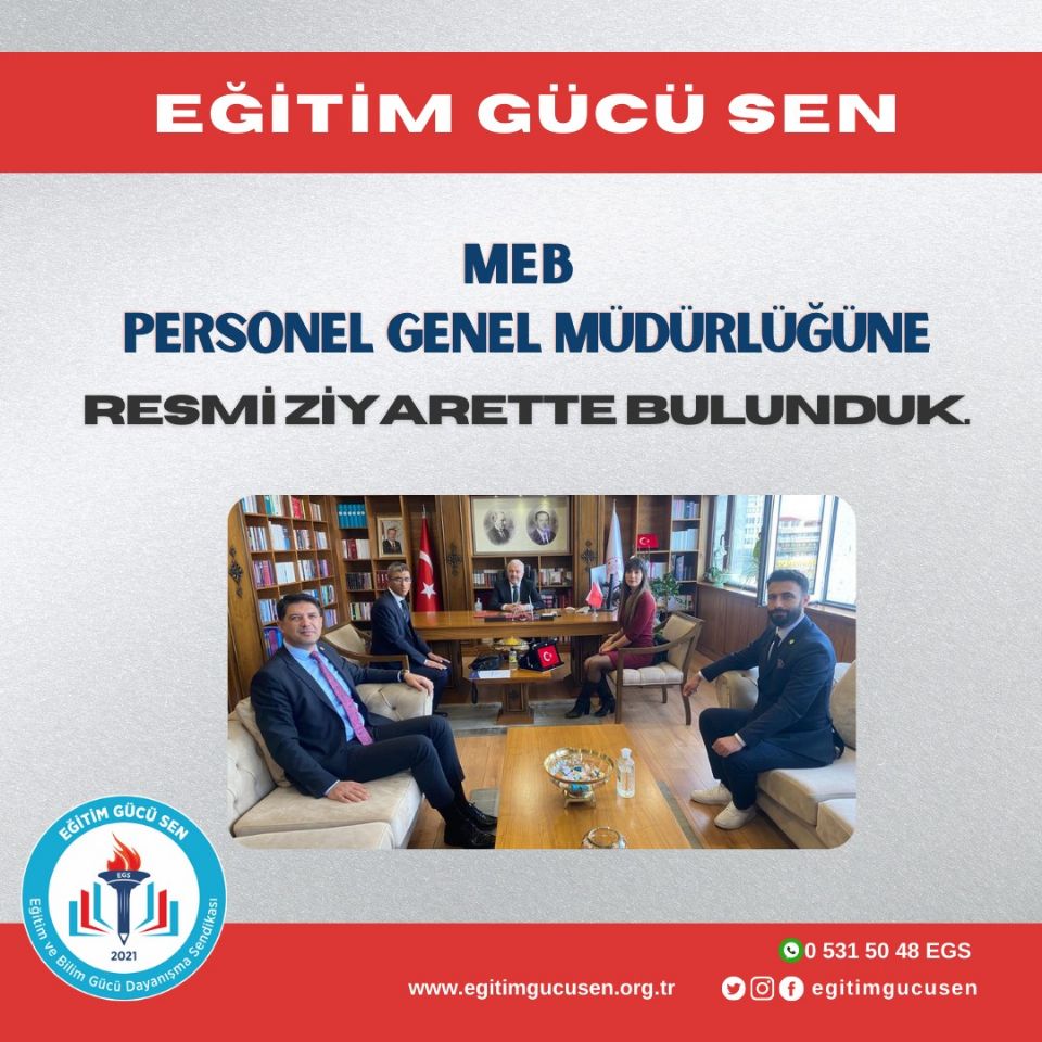 Meb Personel Genel Müdürlüğüne Resmi Ziyarette Bulunduk