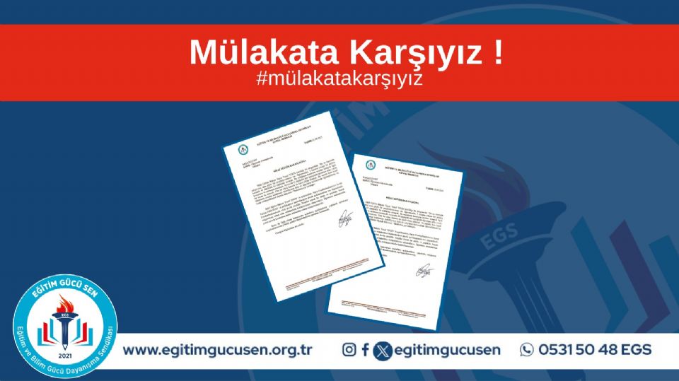 Mülakata Karşıyız