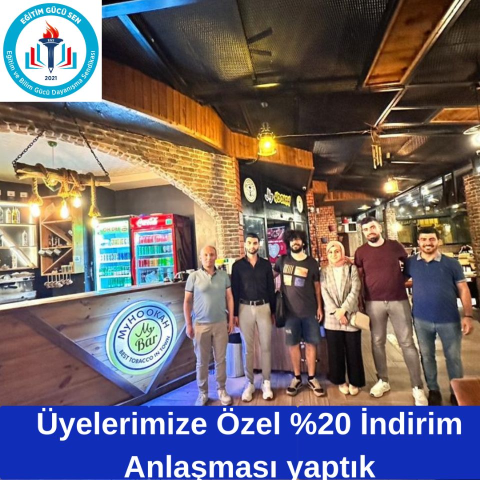 MyHookah Kafe & Restaurant' ile İndirim Anlaşması Yaptık