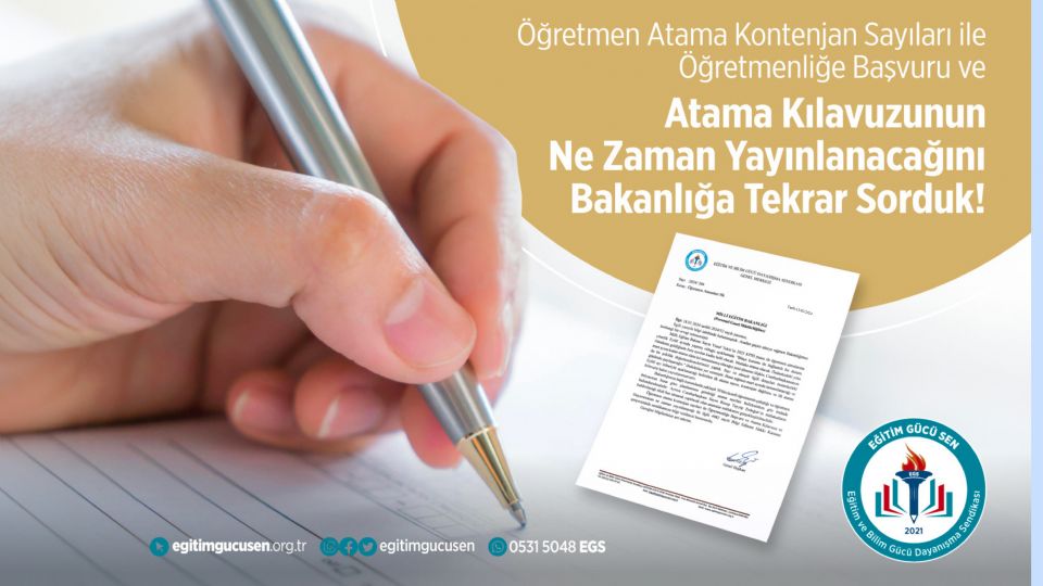 Öğretmen Atama Kontenjan Sayıları İle Öğretmenliğe Başvuru Ve Atama Kılavuzu Ve Duyurusunun Ne Zaman Yayınlanacağını Bakanlığa Tekrar Sorduk