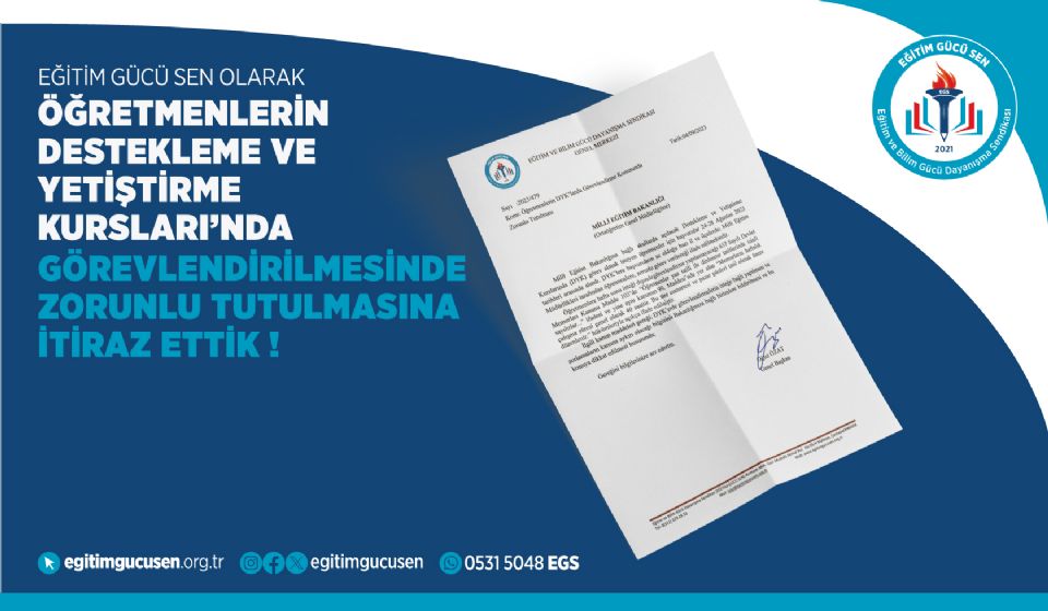 Öğretmenlerin DYK Görevlendirmesi de Zorunlu Tutulmasına İtiraz Ettik