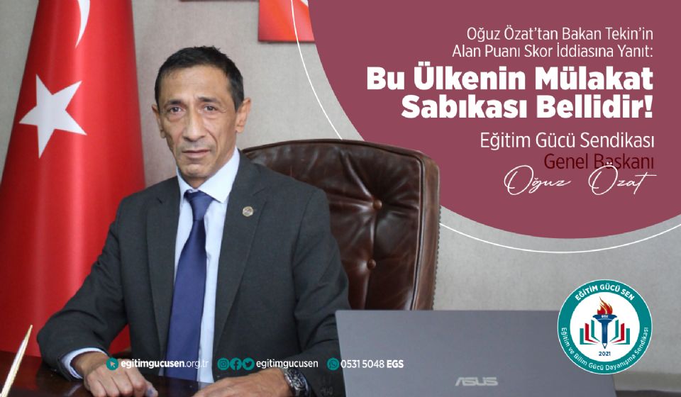 Oğuz Özat'tan Bakan Tekin’in Alan Puanı Skor İddiasına Yanıt