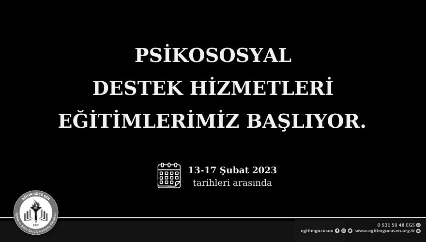 Psikososyal Destek Hizmetleri Eğitimlerimiz Başlıyor