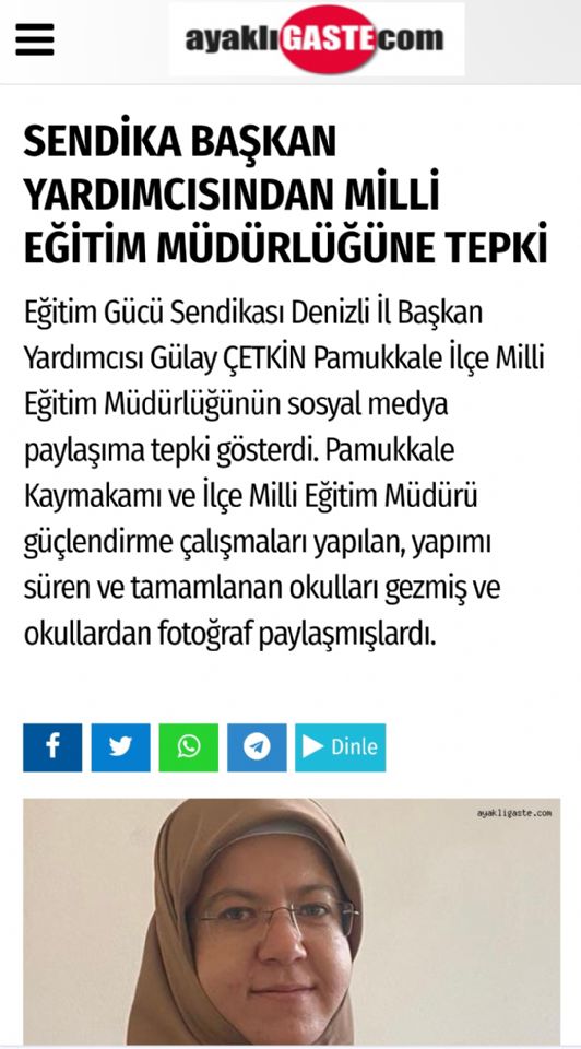 Sendika Başkan Yardımcısından Milli Eğitim Müdürlüğüne Tepki