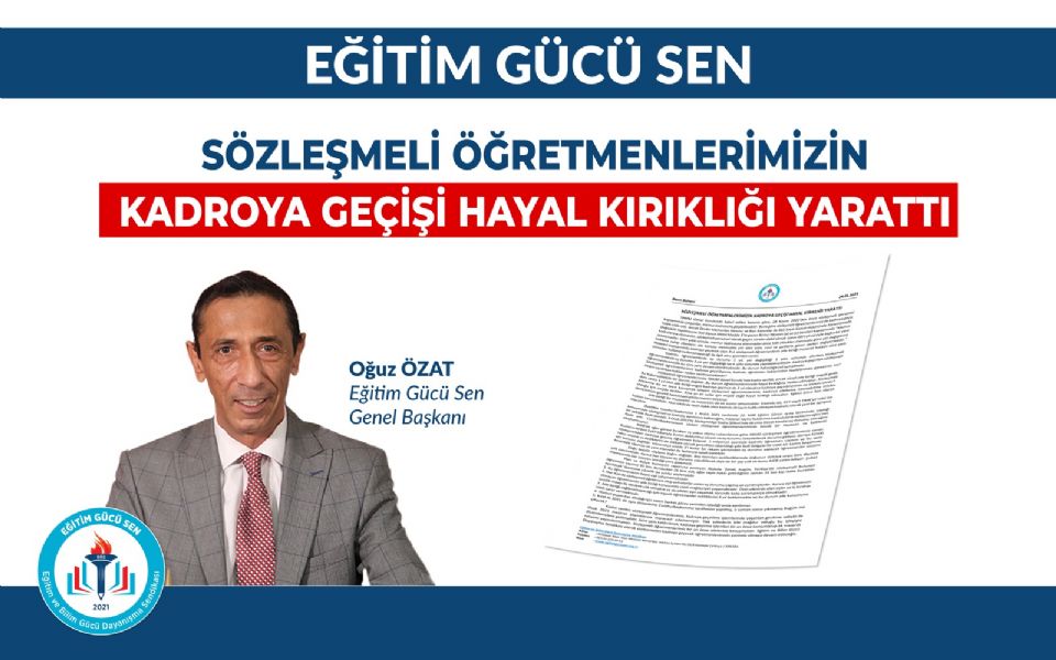 Sözleşmeli Öğretmenlerimizin Kadroya Geçişi Hayal Kırıklığı Yarattı