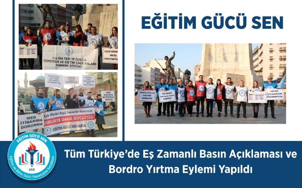 Tüm Türkiye’de Eş Zamanlı Basın Açıklaması Ve Bordro Yırtma Eylemi Yapıldı