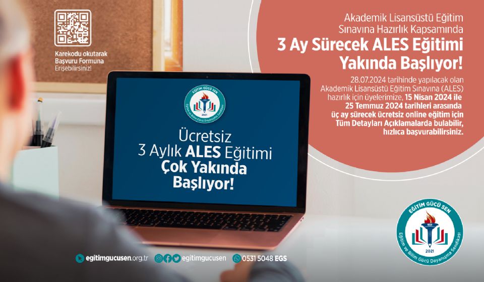 Üyelerimiz İçin Ücretsiz ALES Eğitimi Başlıyor