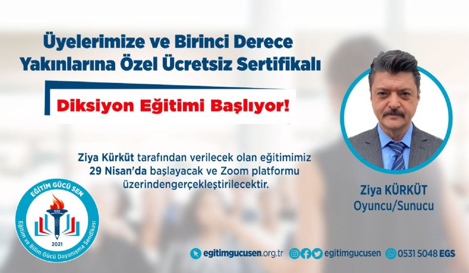 Uzman Oyuncu Ziya Kürküt'ün Sunduğu Sertifikalı Diksiyon Eğitimi