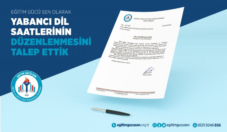 Yabancı Dil Ders Saatlerinin Düzenlenmesini Talep Ettik