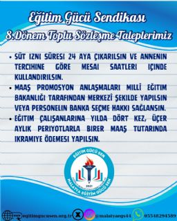 8.Dönem Toplu Sözleşme Taleplerimiz