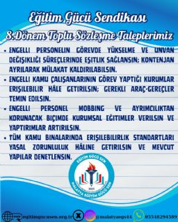 8.Dönem Toplu Sözleşme Taleplerimiz