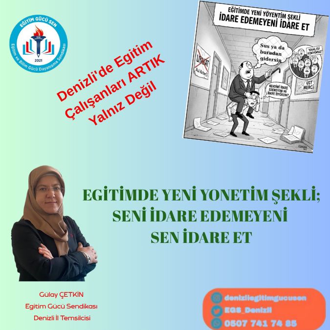 Eğitimde Yeni Yonetim Şekli Seni İdare Edemeyeni Sen İdare Et