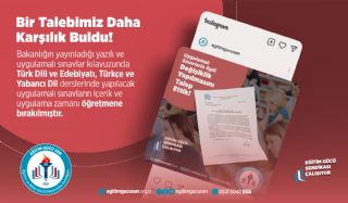 Bir Talebimiz Daha  Karşılık Buldu