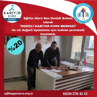 Denizli Kariyer Kurs Merkezi İle İndirim Protokolü İmzaladık