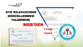 DYK Kılavuzunun Güncellenmesi Talebimize MEB'den Resmi Cevap 