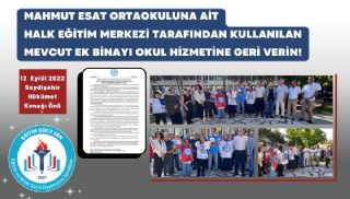Eğitim Gücü Sen Seydişehir'den Ek Okul Binası Tahsisinde Yapılan Usulsüzlüğe Büyük Tepki