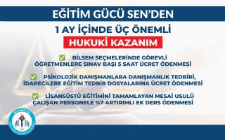 Eğitim Gücü Sen'den 1 Ayda 3 Önemli Hukuki Kazanım