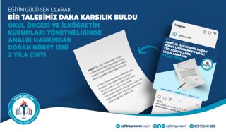 Eğitim Gücü Sen'den Bir Kazanım Daha