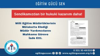 Milli Eğitim Müdürlüklerinin Mülakatta Elediği Müdür Yardımcılarını Mahkeme Göreve İade Etti.