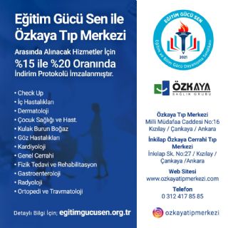 Özkaya Tıp Merkezi İle Üyelerimize Özel İndirim Anlaşması Yaptık