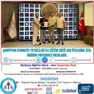 Şampiyon Otomotiv Ve Şampiyon Grup Mağazalarıyla Üyelerimize Özel İndirim Protokolü İmzalandı.