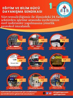 Siirt Temsilciliğimiz İle İlimizdeki 24 Farklı Sektörden İşletme Arasında Üyelerimize Özel İndirimler Yapılmasına Yönelik Protokol İmzalandı