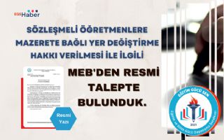 Sözleşmeli Öğretmenlere Mazerete Bağlı Yer Değişikliği Hakkı Verilmesini Talep Ettik