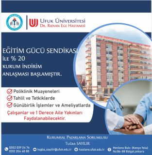 Ufuk Üniversitesi Dr. Rıdvan Ege Hastanesi İle İndirim Protokolü İmzaladık