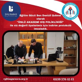 Ünlü Akademi Diş Polikiliniği İle İndirim Protokolü İmzaladık